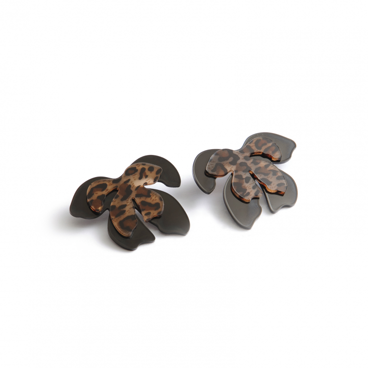 brinco duoflower animal print